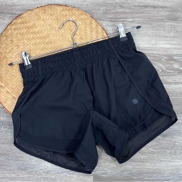Athleta mesh racer run short black 4” - Picture 2 of 7